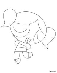 Bubbles Powerpuff Girl Coloring Sheet Looking Down