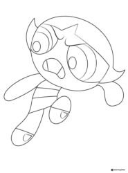 Buttercup Powerpuff Girl Coloring Page in angry pose