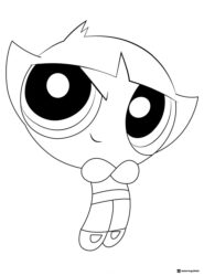 Buttercup Powerpuff Girl Coloring Page with Arms Crossed