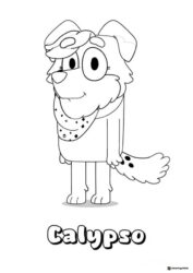 Calypso Character Coloring Page with Scarf