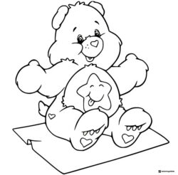 Care Bear Coloring Page with a smiling star on its belly