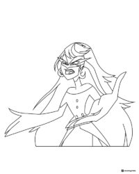 Carmilla Carmine Coloring Page with Mask