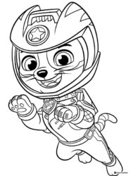 Cat Astro Coloring Page in Helmet and Spacesuit