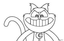 CatNap Coloring Page with a mischievous smile 1