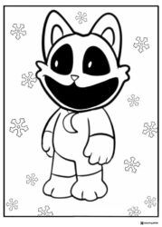 CatNap Coloring Page with snowflakes 1