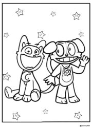 CatNap and DogDay posing with stars 1