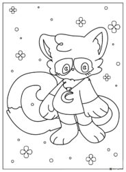 CatNap coloring page with flowers and circles 1