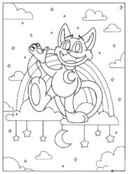 CatNap crying and holding a doll coloring page 1