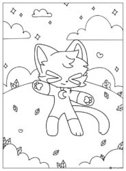 CatNap dancing among clouds and falling leaves 1