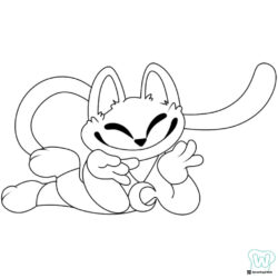 Catnap laying down and smiling Coloring Page 1