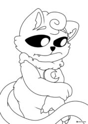 Catnap looking angry Coloring Page 1