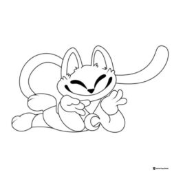 Catnap lying down with a big smile Coloring Page 1