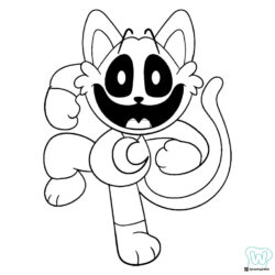 Catnap running with a big smile Coloring Page 1