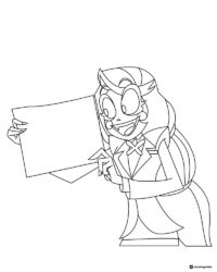 Charlie Morningstar Coloring Page Holding Sign