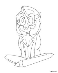 Charlie Morningstar Coloring Page with Pencil