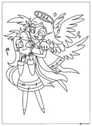 Charlie and Angelic Charlie Singing Coloring Page