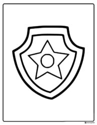 Chase Badge Coloring Page with Star Emblem Design