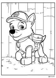 Chase Coloring Page in Action Pose with Vest