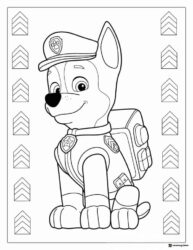 Chase Coloring Page with Chevrons Background