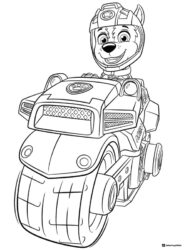 Chase on his Moto Pups Police Motorcycle Coloring Page