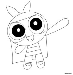 Cheerful Powerpuff Girl Coloring Page