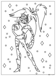 Cherri Bomb Coloring Page with Hearts and Dots