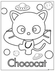 Chococat Space Themed Coloring Page 1