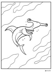 Chum the Hammerhead Shark Coloring Page