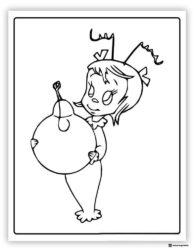 Cindy Lou Who Holding Ornament Coloring Page