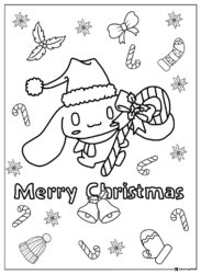 Cinnamoroll Coloring Sheet Merry Christmas Theme
