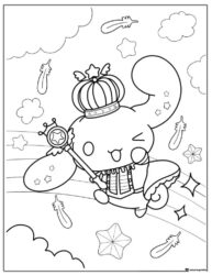 Cinnamoroll Princess Flying Coloring Page 1