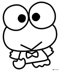 Close up Keroppi Coloring Page of his face