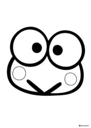 Close up of Keroppis face coloring page