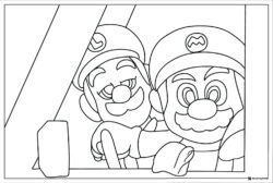 Close up of Mario and Luigi Coloring Page