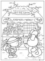 Coco Wyo Coloring Page Animals at a farmers market