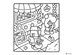 Coco Wyo Coloring Page Animals drinking bubble tea