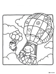 Coco Wyo Coloring Page Animals in hot air balloons