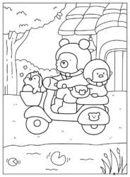 Coco Wyo Coloring Page Animals riding a scooter