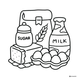Coco Wyo Coloring Page Baking ingredients