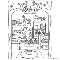 Coco Wyo Coloring Page Bear working in a bakery