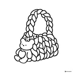 Coco Wyo Coloring Page Braided bag with teddy bear