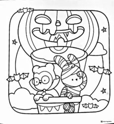 Coco Wyo Coloring Page Halloween hot air balloon