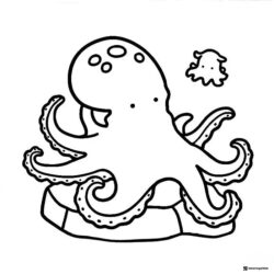 Coco Wyo Coloring Page Octopus and baby octopus