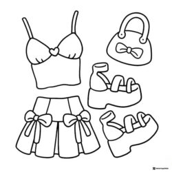 Coco Wyo Coloring Page Outfit with shoes and bag