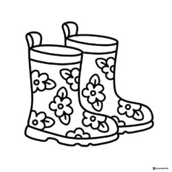 Coco Wyo Coloring Page Patterned rain boots