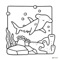 Coco Wyo Coloring Page Sharks underwater