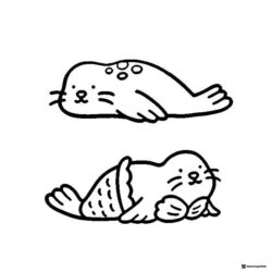 Coco Wyo Coloring Page Two cute seals