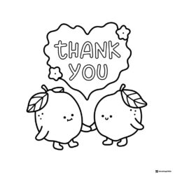 Coco Wyo Coloring Page Two fruits saying thank you