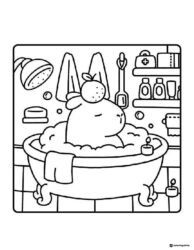 Coco Wyo Coloring Sheet Capybara in bathtub