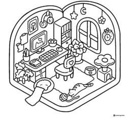 Coco Wyo Coloring Sheet Cozy home office